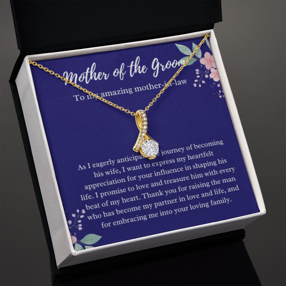 EllePendants Mother Of The Groom Gift From Bride, Mother In Law Gift Wedding Day, From Daughter In Law, Future Mother In Law Gifts Necklace, Gold Jewelry