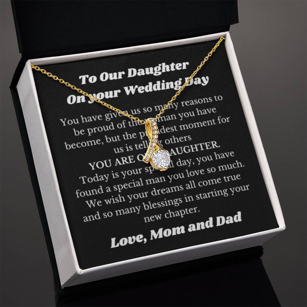 Necklace Gift for Daughter on Her Wedding Day from Parents, Bride Gift from Mom and Dad, Daughter Wedding Gifts