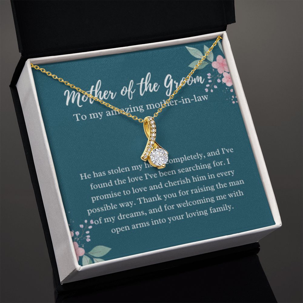 EllePendants Mother Of The Groom Gift From Bride, Mother In Law Gift Wedding Day, From Daughter In Law, Future Mother In Law Gifts Necklace, Gold Jewelry