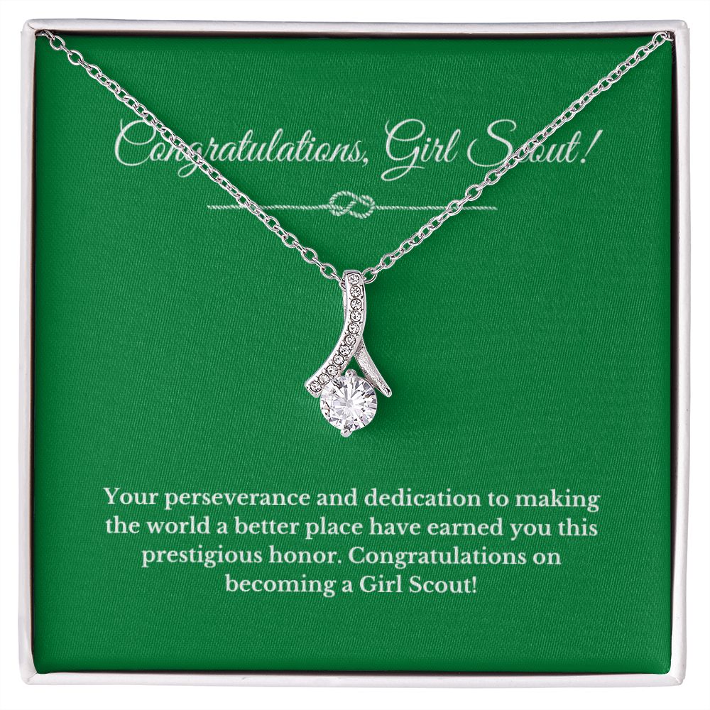 Ribbon Girl Scout Gift, Girl Scout Necklace, Girl Scout Gifts, Girl Scout Jewelry, Girl Scout Leader Gift, Girl Scout Gold Award Gift, Gold Award