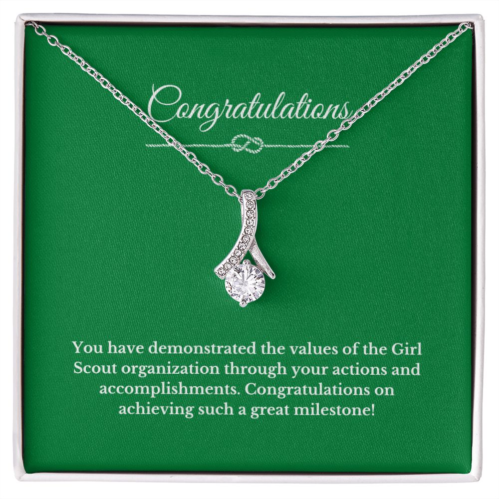 Ribbon Girl Scout Gift, Girl Scout Necklace, Girl Scout Gifts, Girl Scout Jewelry, Girl Scout Leader Gift, Girl Scout Gold Award Gift, Gold Award