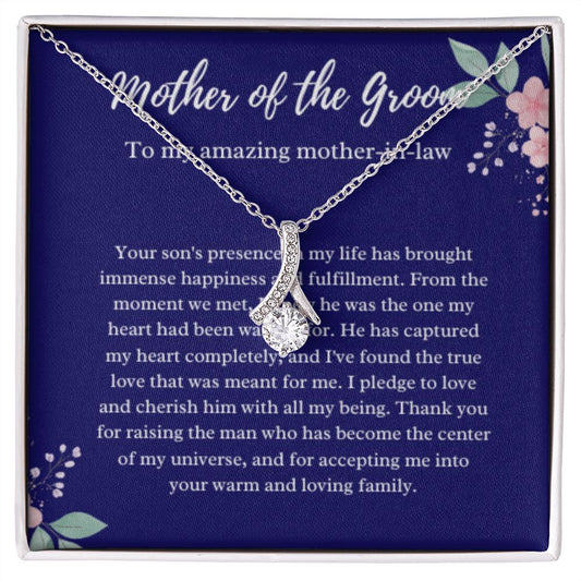 EllePendants Mother Of The Groom Gift From Bride, Mother In Law Gift Wedding Day, From Daughter In Law, Future Mother In Law Gifts Necklace, Gold Jewelry