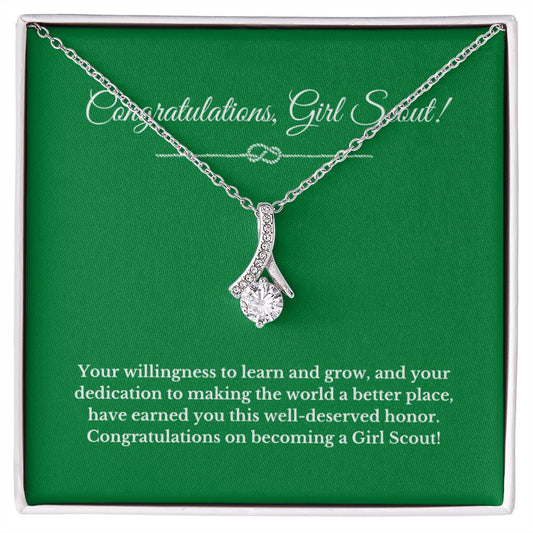 Ribbon Girl Scout Gift, Girl Scout Necklace, Girl Scout Gifts, Girl Scout Jewelry, Girl Scout Leader Gift, Girl Scout Gold Award Gift, Gold Award