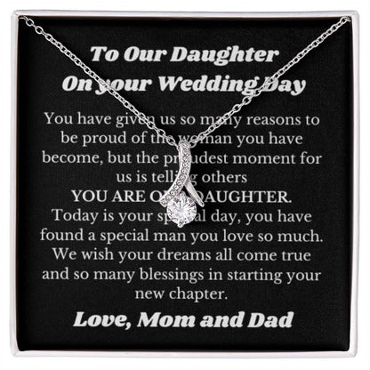 Necklace Gift for Daughter on Her Wedding Day from Parents, Bride Gift from Mom and Dad, Daughter Wedding Gifts