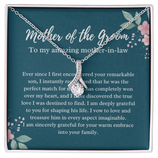 EllePendants Mother Of The Groom Gift From Bride, Mother In Law Gift Wedding Day, From Daughter In Law, Future Mother In Law Gifts Necklace, Gold Jewelry