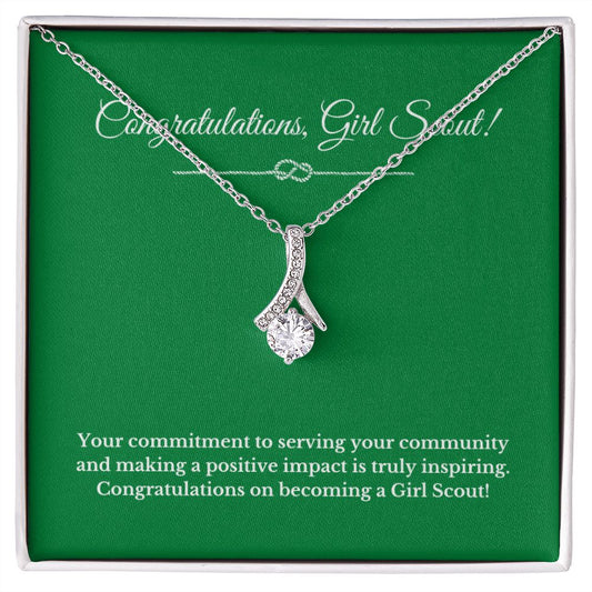 Ribbon Girl Scout Gift, Girl Scout Necklace, Girl Scout Gifts, Girl Scout Jewelry, Girl Scout Leader Gift, Girl Scout Gold Award Gift, Gold Award