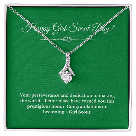 Ribbon Girl Scout Gift, Girl Scout Necklace, Girl Scout Gifts, Girl Scout Jewelry, Girl Scout Leader Gift, Girl Scout Gold Award Gift, Gold Award