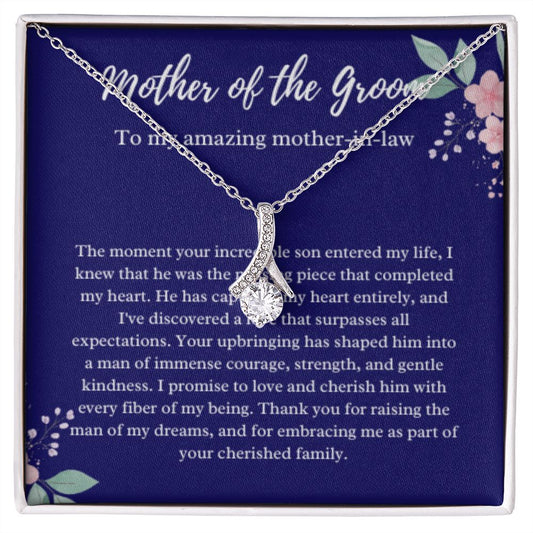 EllePendants Mother Of The Groom Gift From Bride, Mother In Law Gift Wedding Day, From Daughter In Law, Future Mother In Law Gifts Necklace, Gold Jewelry