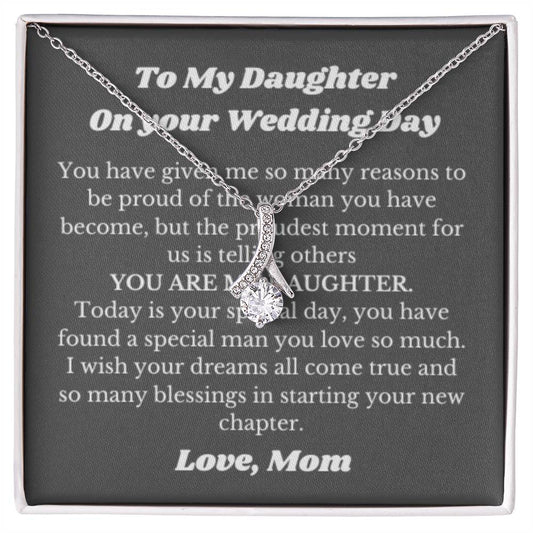 Necklace Gift for Daughter on Her Wedding Day from Mom, Bride Gift from Mom, Daughter Wedding Gifts