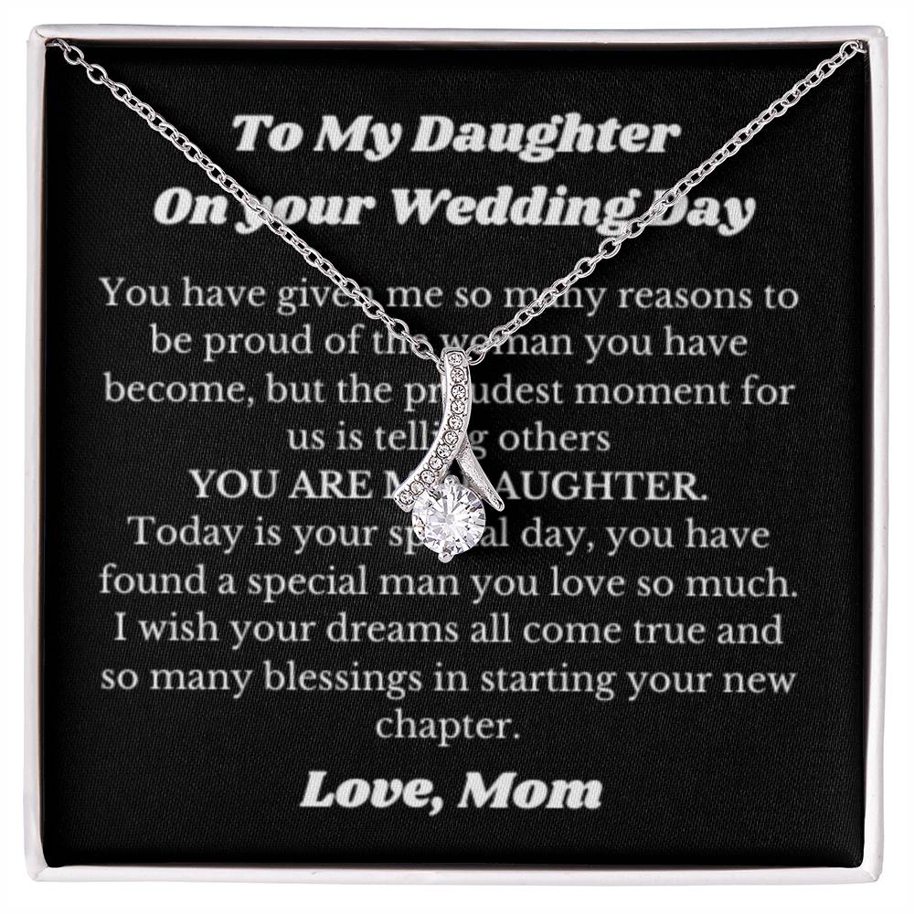 Necklace Gift for Daughter on Her Wedding Day from Mom, Bride Gift from Mom, Daughter Wedding Gifts