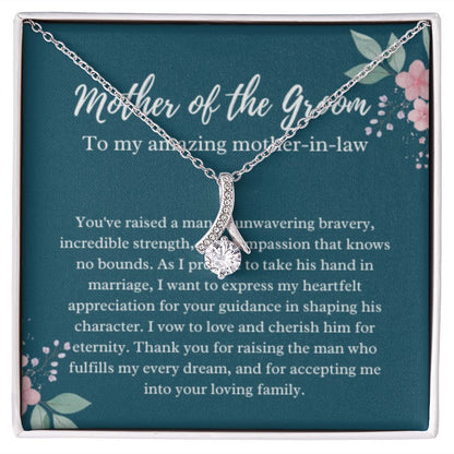 EllePendants Mother Of The Groom Gift From Bride, Mother In Law Gift Wedding Day, From Daughter In Law, Future Mother In Law Gifts Necklace, Gold Jewelry