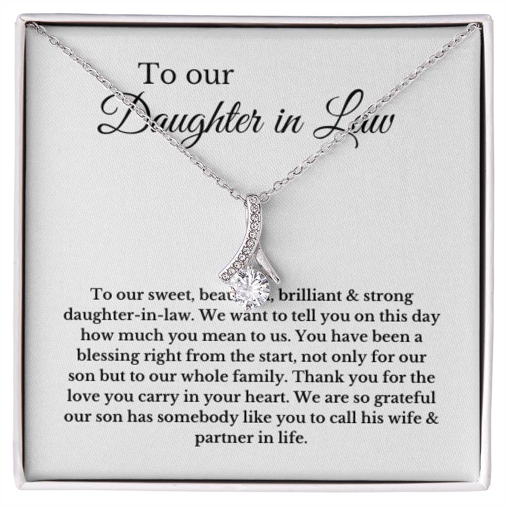 To Our Daughter-In-Law Gift On Wedding Day, Future Daughter In Law Rehearsal Dinner Gift For Bride From Mother & Father In Law