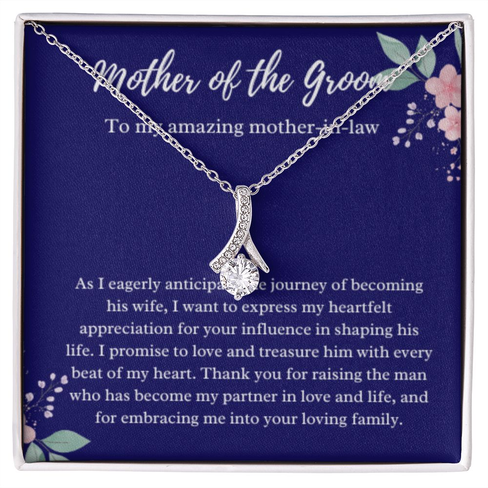 EllePendants Mother Of The Groom Gift From Bride, Mother In Law Gift Wedding Day, From Daughter In Law, Future Mother In Law Gifts Necklace, Gold Jewelry