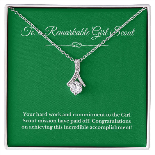 Ribbon Girl Scout Gift, Girl Scout Necklace, Girl Scout Gifts, Girl Scout Jewelry, Girl Scout Leader Gift, Girl Scout Gold Award Gift, Gold Award