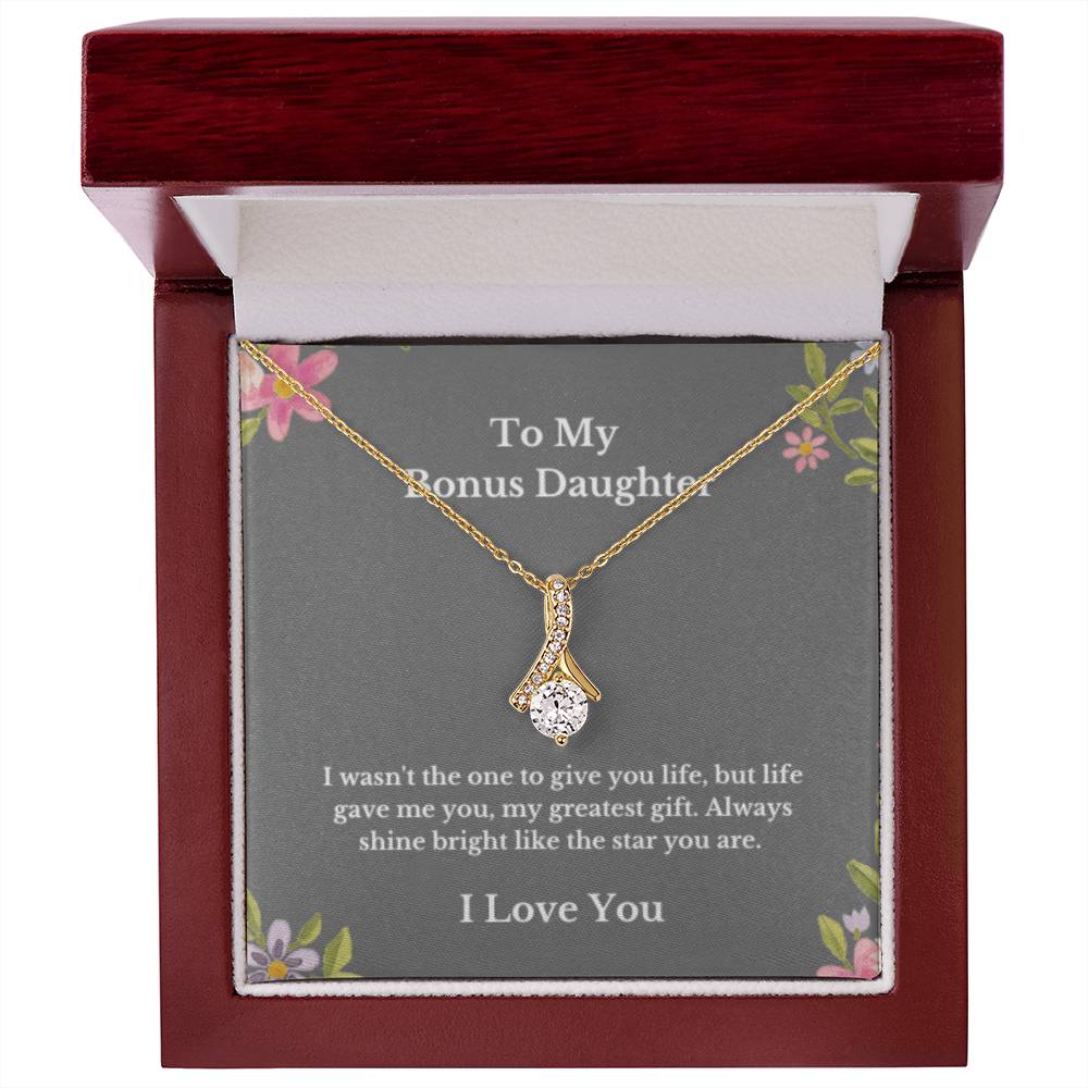 To My Bonus Daughter Necklace, Jewelry Gift From Parents Bright Star Necklace, Step Daughter Gift