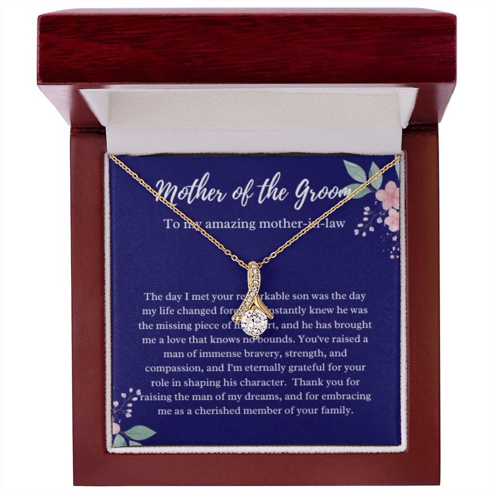 EllePendants Mother Of The Groom Gift From Bride, Mother In Law Gift Wedding Day, From Daughter In Law, Future Mother In Law Gifts Necklace, Gold Jewelry