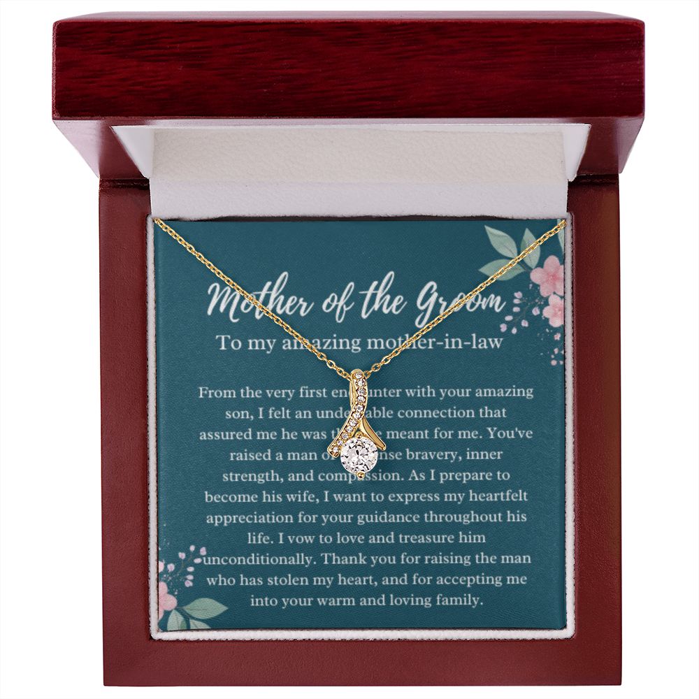 EllePendants Mother Of The Groom Gift From Bride, Mother In Law Gift Wedding Day, From Daughter In Law, Future Mother In Law Gifts Necklace, Gold Jewelry