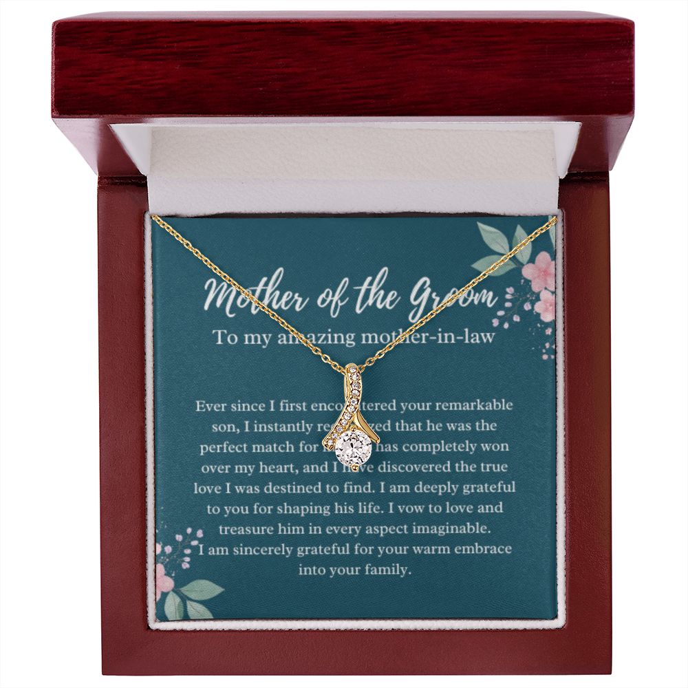 EllePendants Mother Of The Groom Gift From Bride, Mother In Law Gift Wedding Day, From Daughter In Law, Future Mother In Law Gifts Necklace, Gold Jewelry