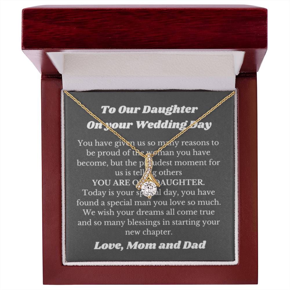 Necklace Gift for Daughter on Her Wedding Day from Parents, Bride Gift from Mom and Dad, Daughter Wedding Gifts