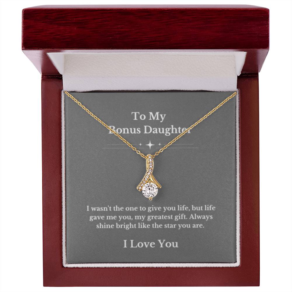 To My Bonus Daughter Necklace, Jewelry Gift From Parents Bright Star Necklace, Step Daughter Gift