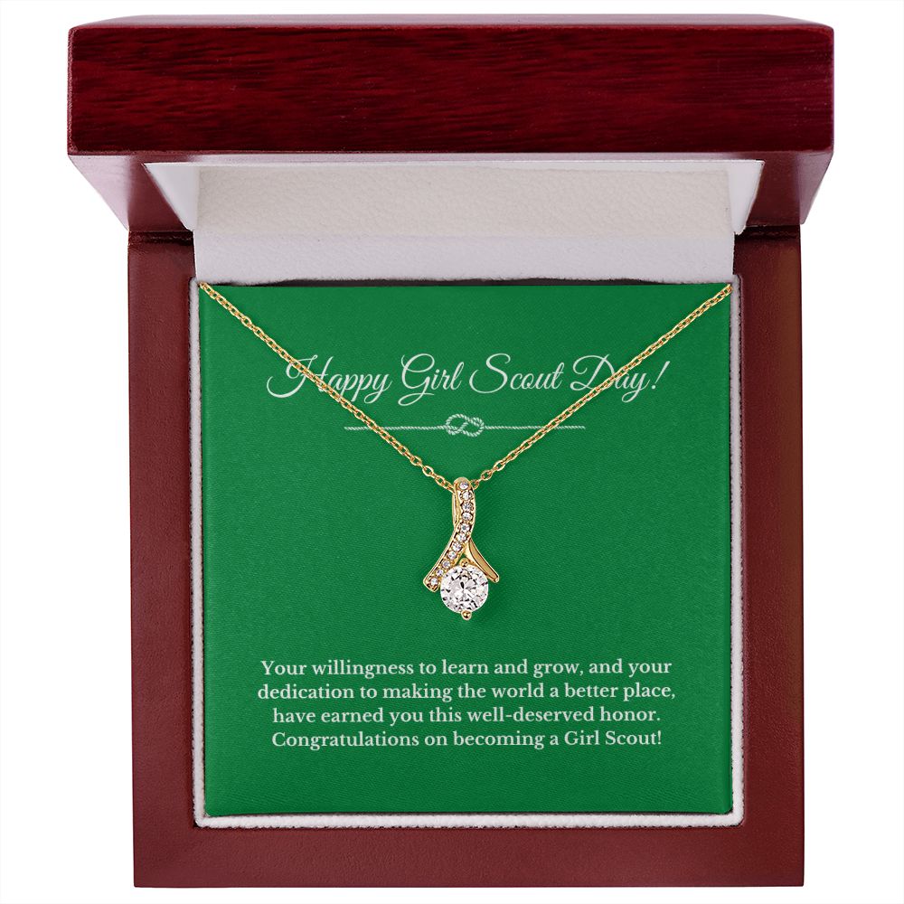 Ribbon Girl Scout Gift, Girl Scout Necklace, Girl Scout Gifts, Girl Scout Jewelry, Girl Scout Leader Gift, Girl Scout Gold Award Gift, Gold Award