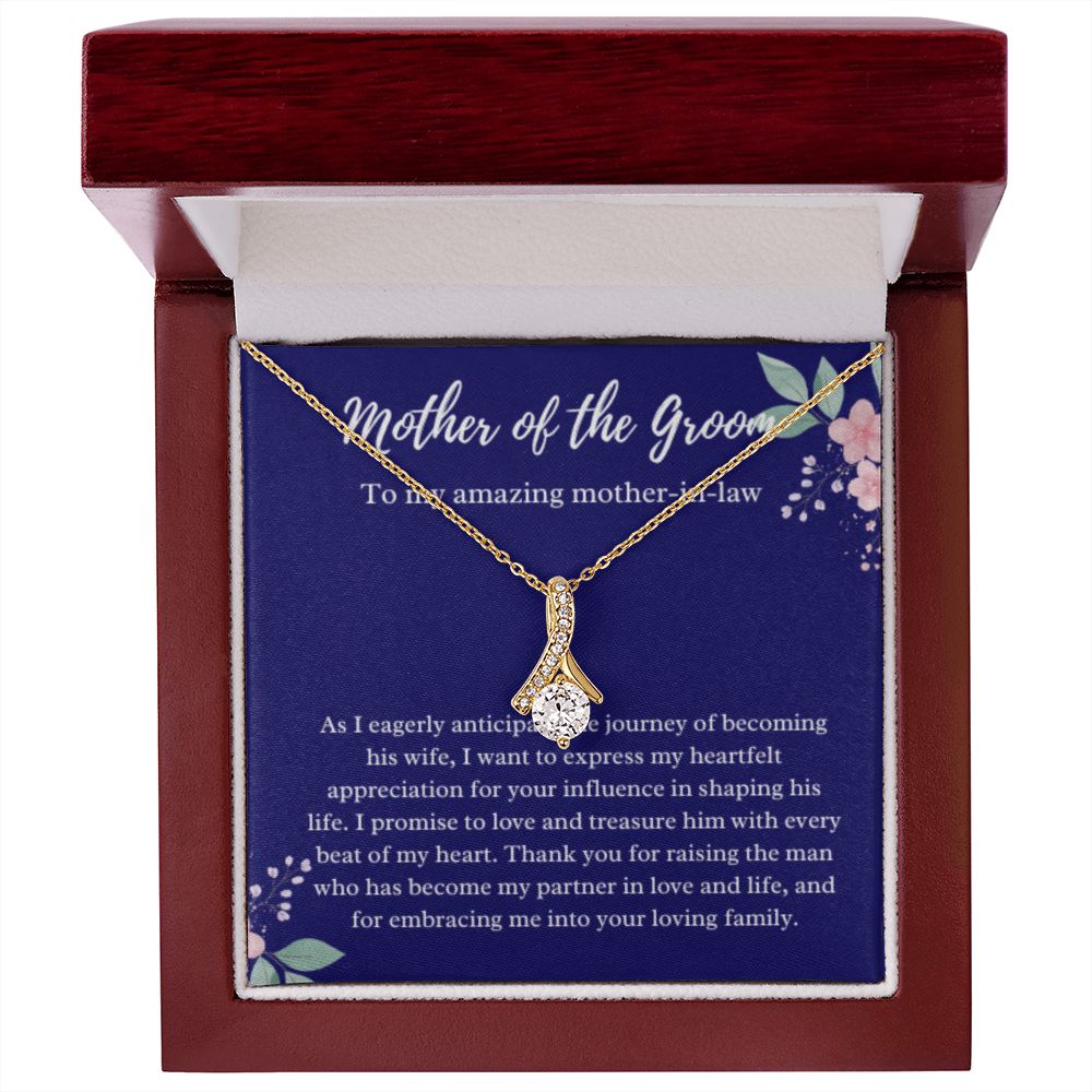 EllePendants Mother Of The Groom Gift From Bride, Mother In Law Gift Wedding Day, From Daughter In Law, Future Mother In Law Gifts Necklace, Gold Jewelry