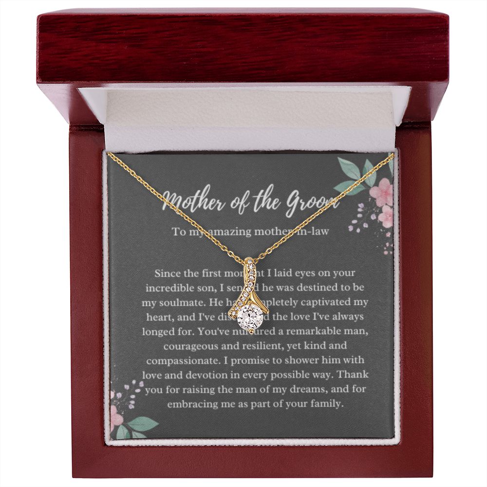 EllePendants Mother Of The Groom Gift From Bride, Mother In Law Gift Wedding Day, From Daughter In Law, Future Mother In Law Gifts Necklace, Gold Jewelry