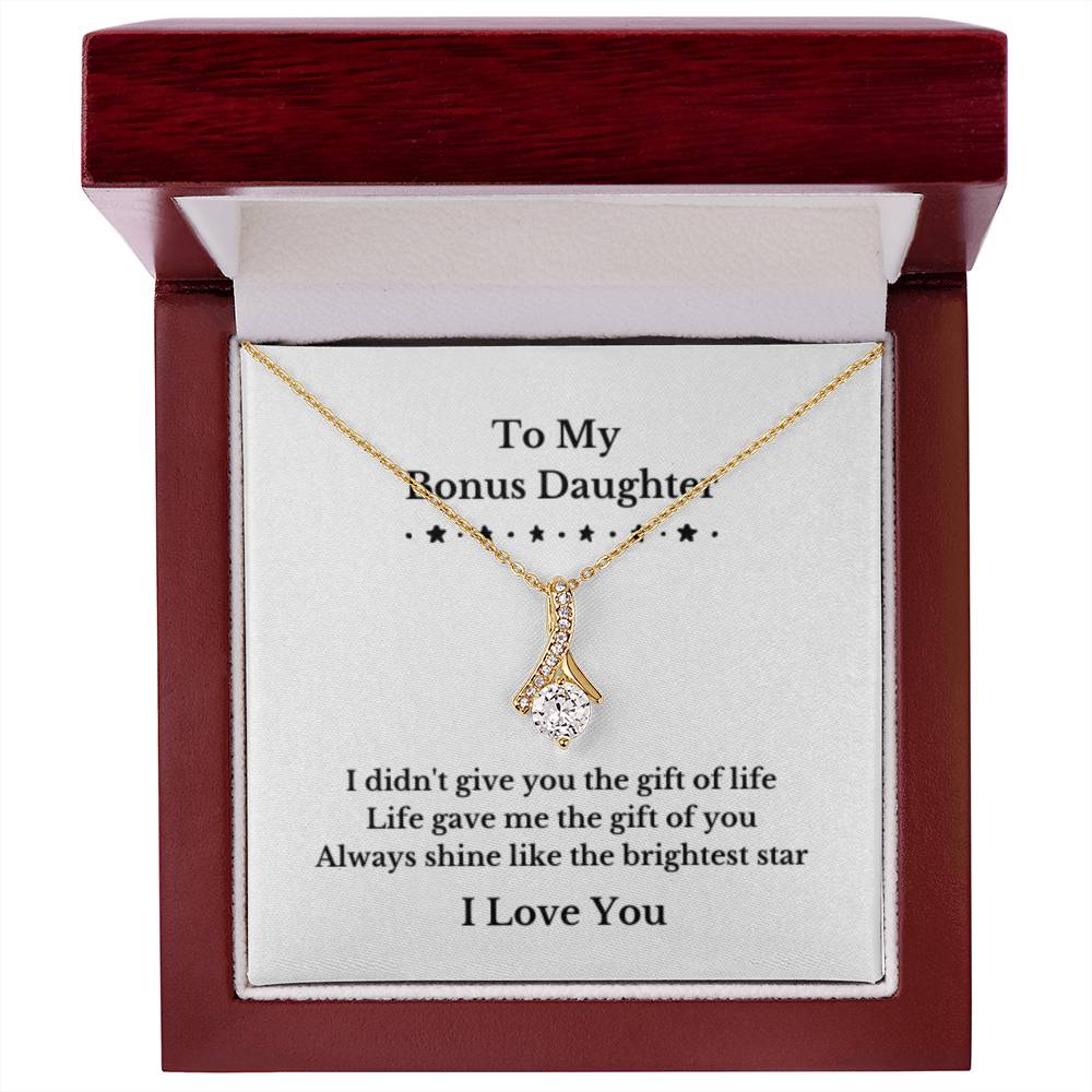 To My Bonus Daughter Necklace, Jewelry Gift From Parents Bright Star Necklace, Step Daughter Gift