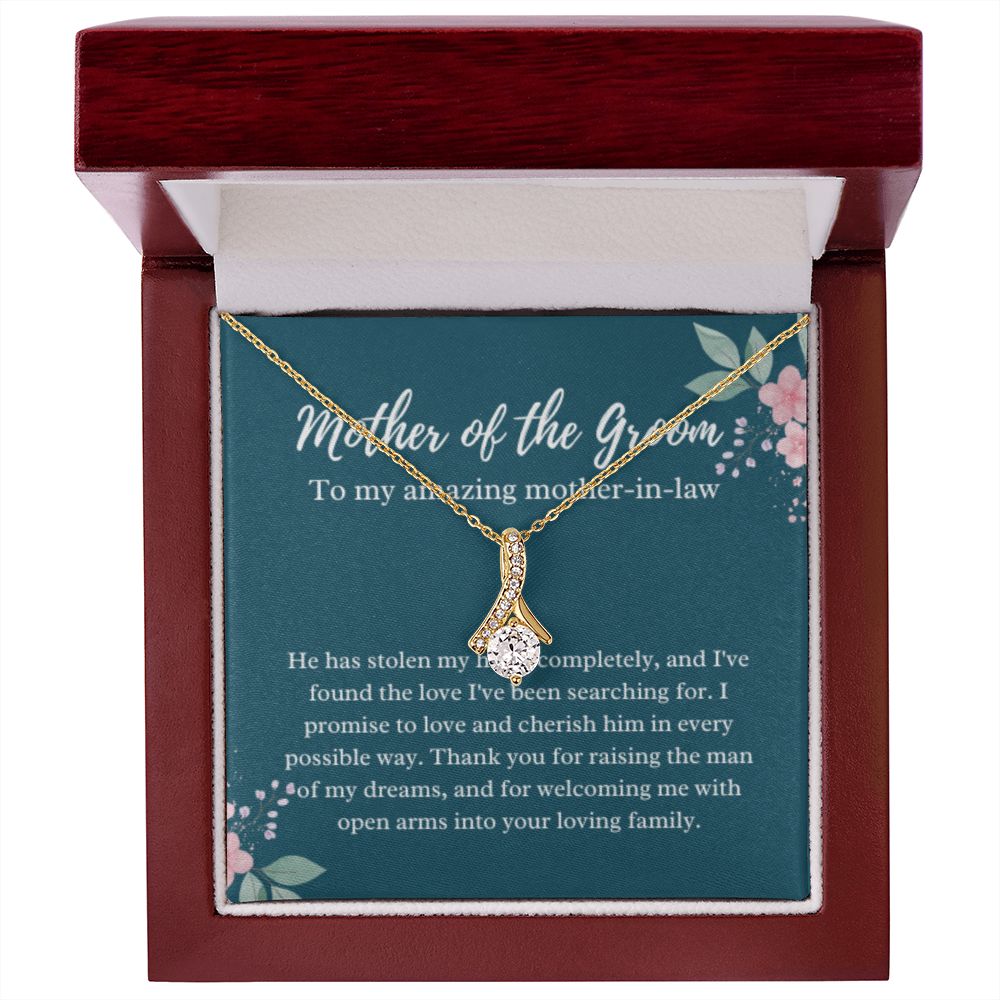 EllePendants Mother Of The Groom Gift From Bride, Mother In Law Gift Wedding Day, From Daughter In Law, Future Mother In Law Gifts Necklace, Gold Jewelry