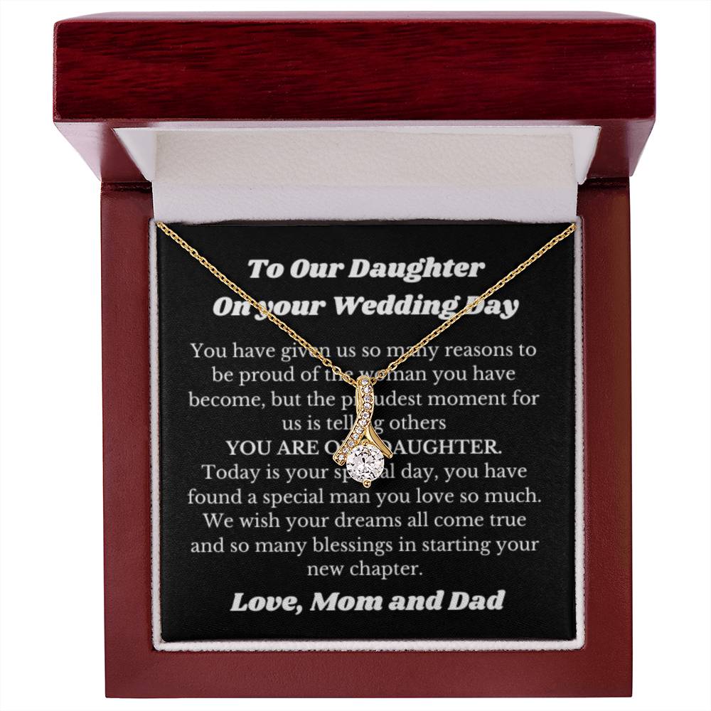 Necklace Gift for Daughter on Her Wedding Day from Parents, Bride Gift from Mom and Dad, Daughter Wedding Gifts