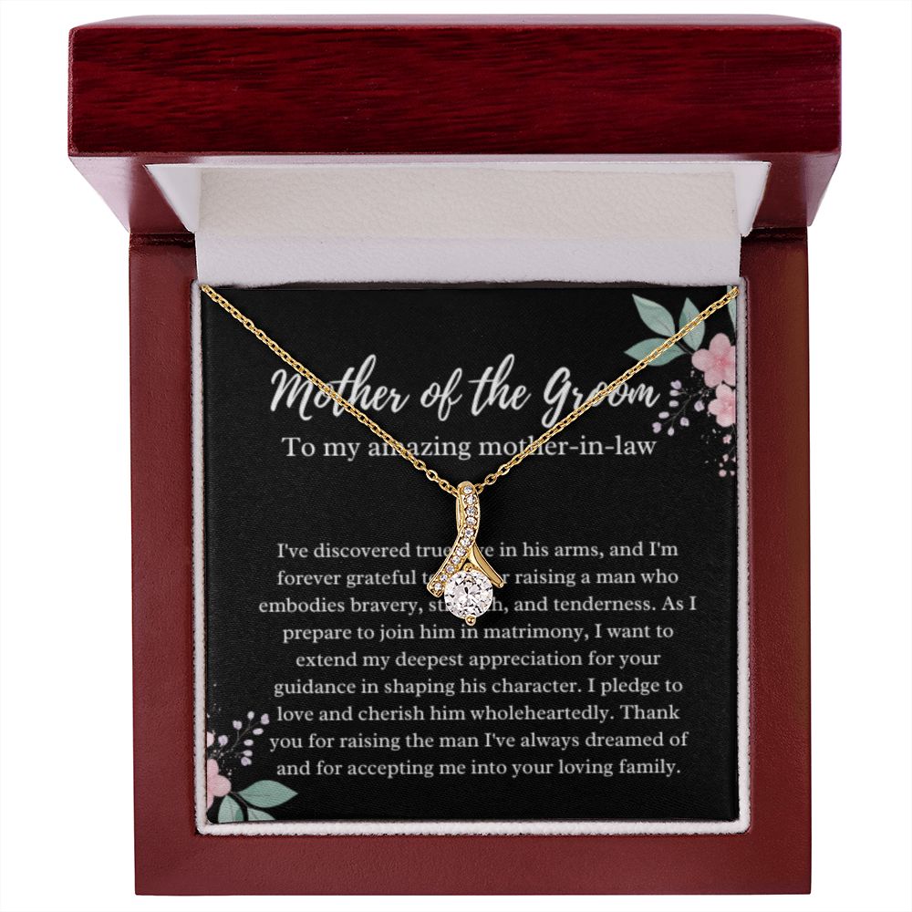 EllePendants Mother Of The Groom Gift From Bride, Mother In Law Gift Wedding Day, From Daughter In Law, Future Mother In Law Gifts Necklace, Gold Jewelry