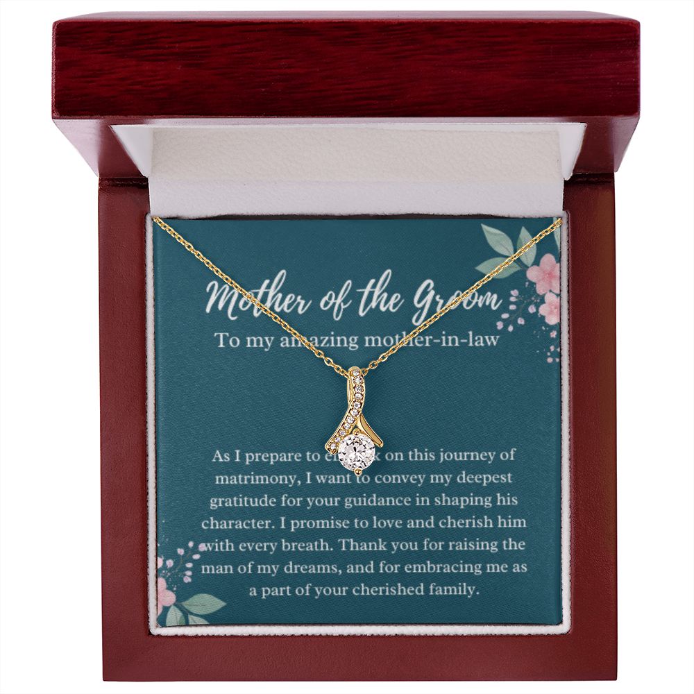 EllePendants Mother Of The Groom Gift From Bride, Mother In Law Gift Wedding Day, From Daughter In Law, Future Mother In Law Gifts Necklace, Gold Jewelry