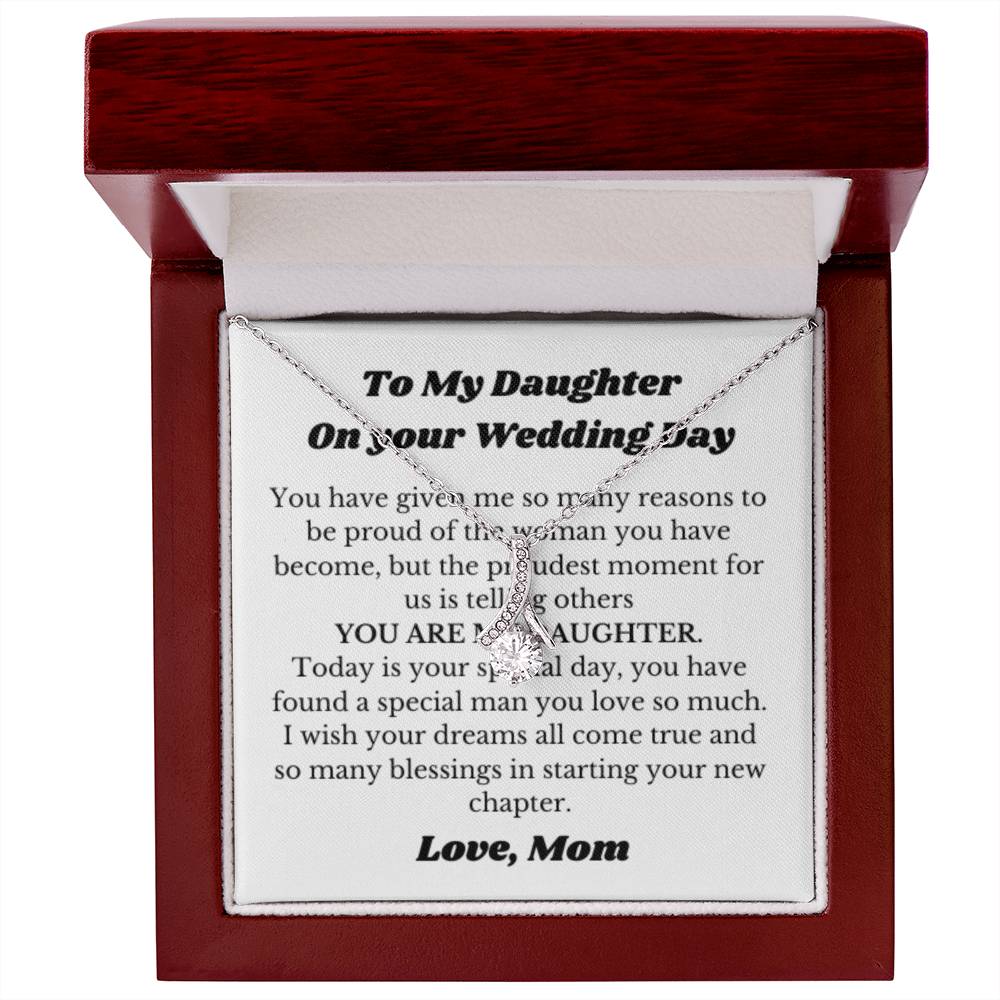 Necklace Gift for Daughter on Her Wedding Day from Mom, Bride Gift from Mom, Daughter Wedding Gifts