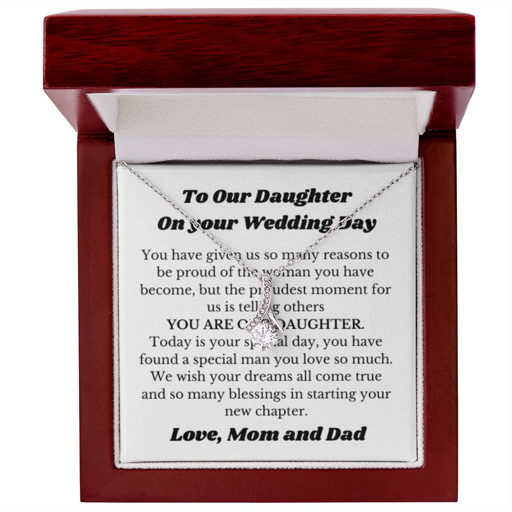 Necklace Gift for Daughter on Her Wedding Day from Parents, Bride Gift from Mom and Dad, Daughter Wedding Gifts