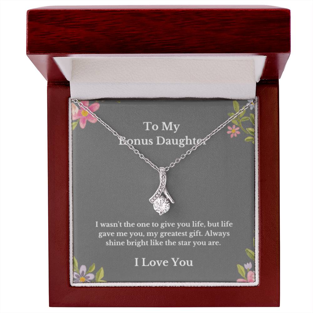 To My Bonus Daughter Necklace, Jewelry Gift From Parents Bright Star Necklace, Step Daughter Gift