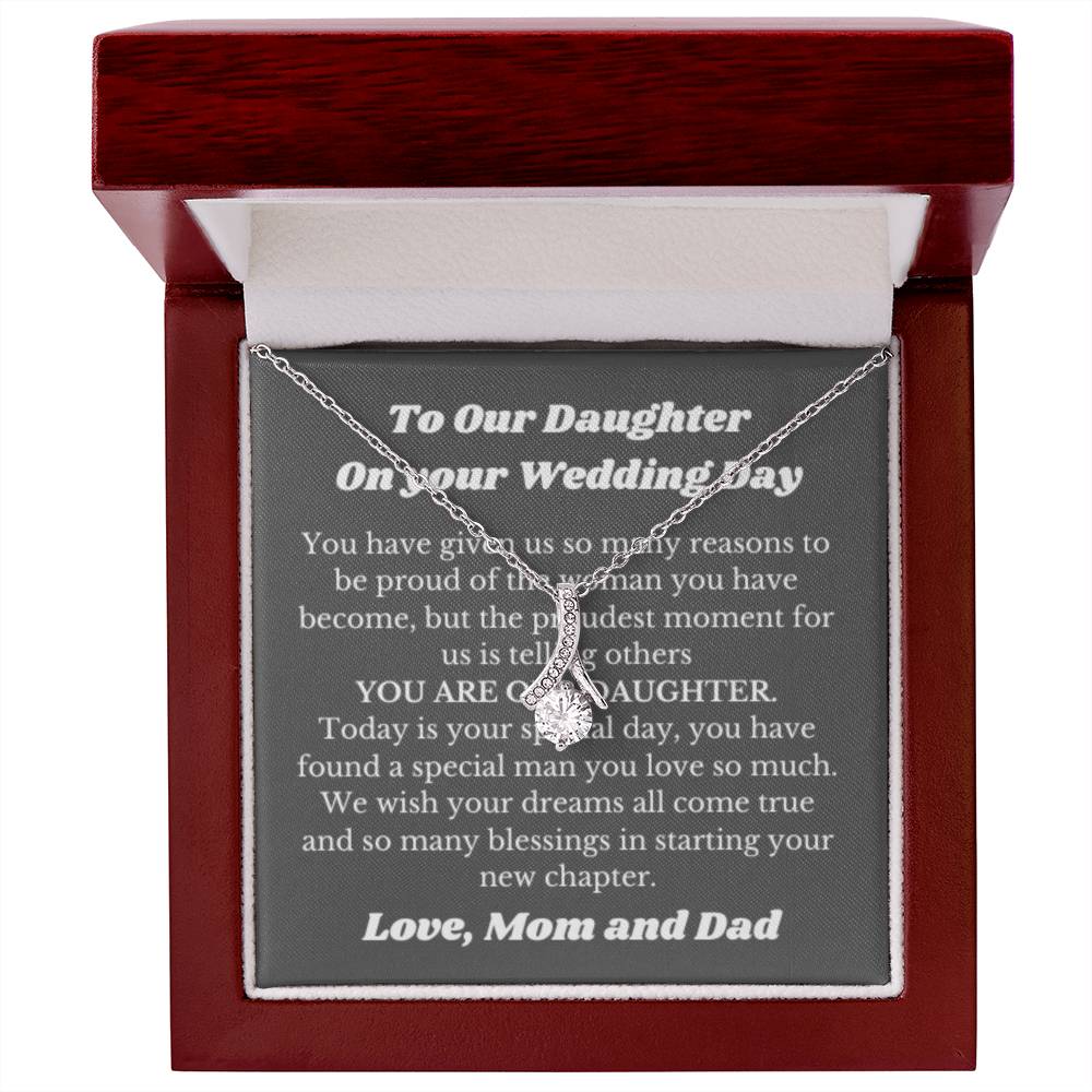 Necklace Gift for Daughter on Her Wedding Day from Parents, Bride Gift from Mom and Dad, Daughter Wedding Gifts