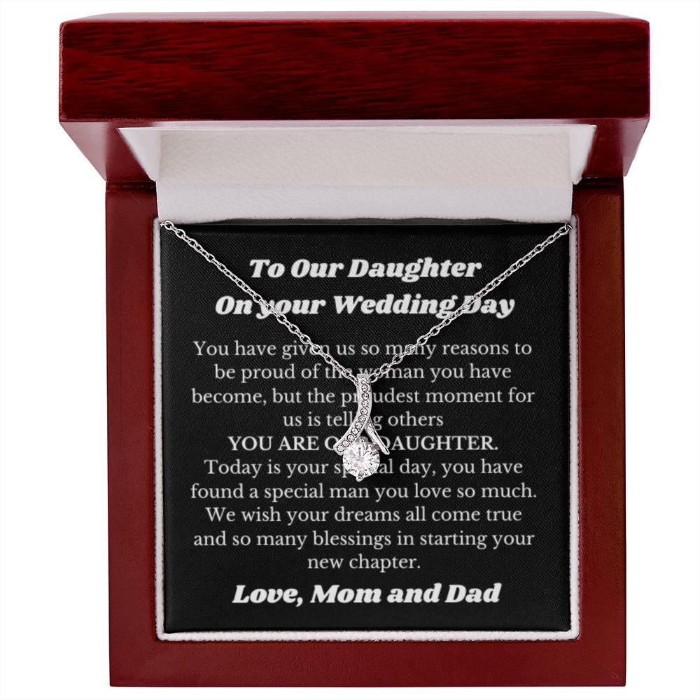 Necklace Gift for Daughter on Her Wedding Day from Parents, Bride Gift from Mom and Dad, Daughter Wedding Gifts