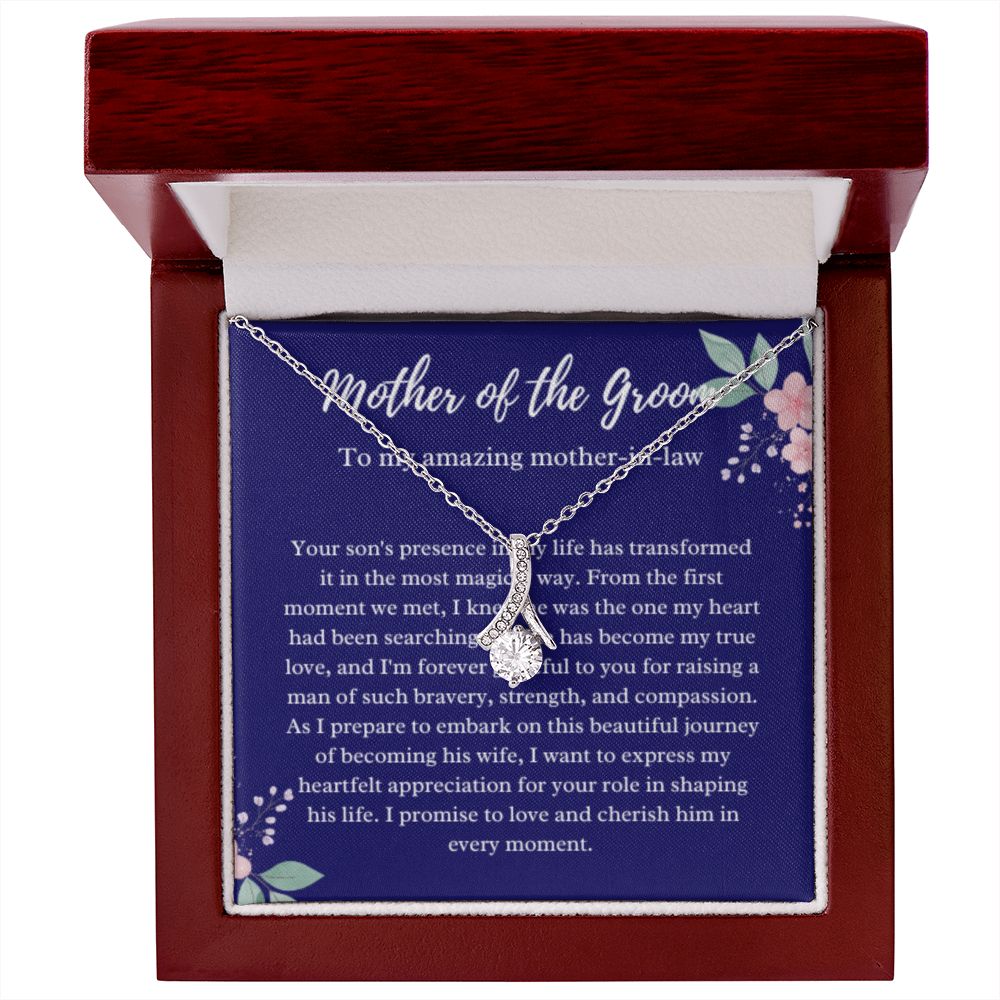 EllePendants Mother Of The Groom Gift From Bride, Mother In Law Gift Wedding Day, From Daughter In Law, Future Mother In Law Gifts Necklace, Gold Jewelry