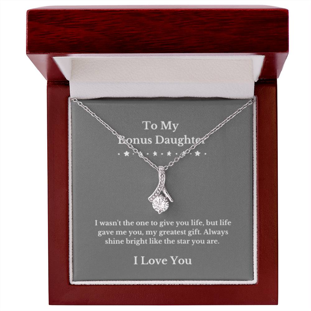 To My Bonus Daughter Necklace, Jewelry Gift From Parents Bright Star Necklace, Step Daughter Gift