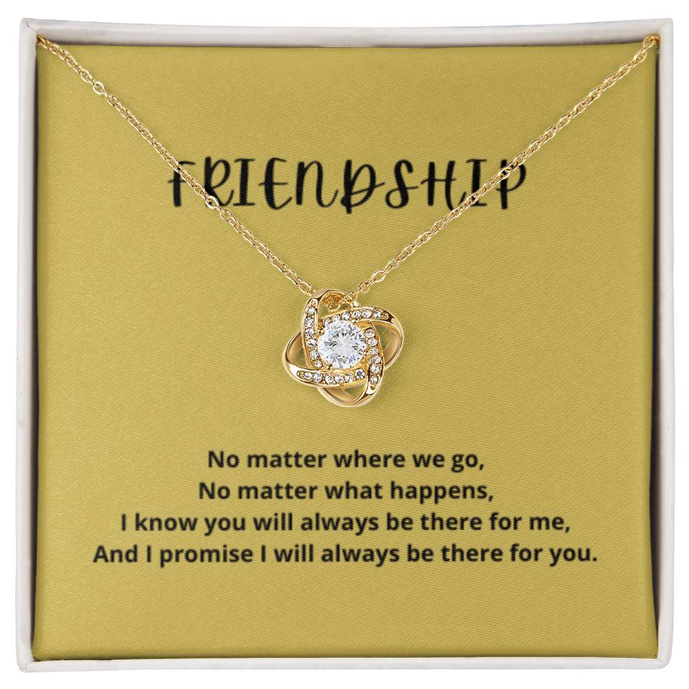 EllePendants Knot of Friendship, Hearts Friendship Necklace, Best Friend Necklaces, Friendship Jewelry Long Distance Birthday Christmas, Love Knot