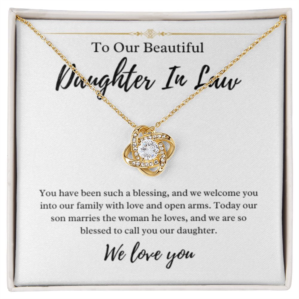 To Our Daughter-In-Law Gift On Wedding Day, Future Daughter In Law Rehearsal Dinner Gift For Bride From Mother & Father In Law