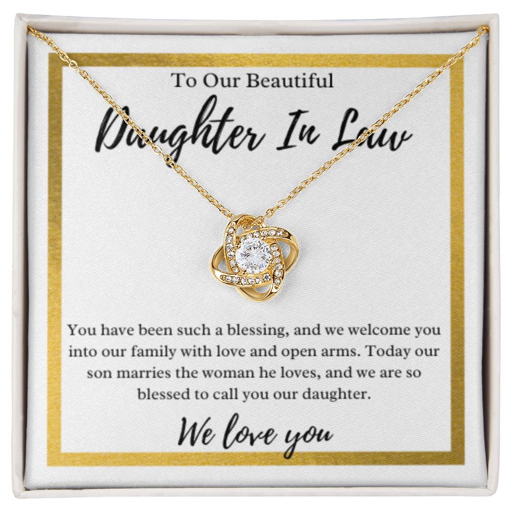 To Our Daughter-In-Law Gift On Wedding Day, Future Daughter In Law Rehearsal Dinner Gift For Bride From Mother & Father In Law