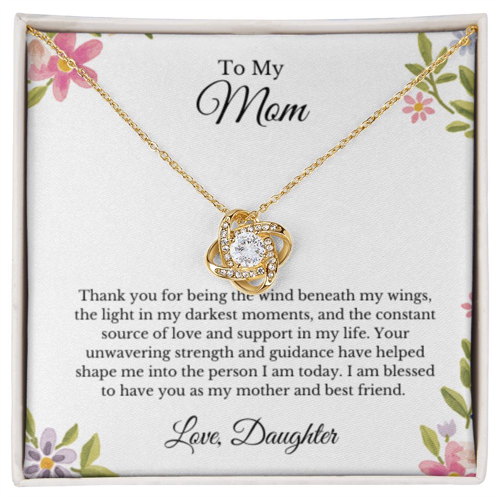 8 Love Knot Necklace Love Knot, To Mom From Daughter Message Card Necklace, Mom Birthday Jewelry To Mom From Daughter Gifts, Mom Mother's Day Gifts From Daughter