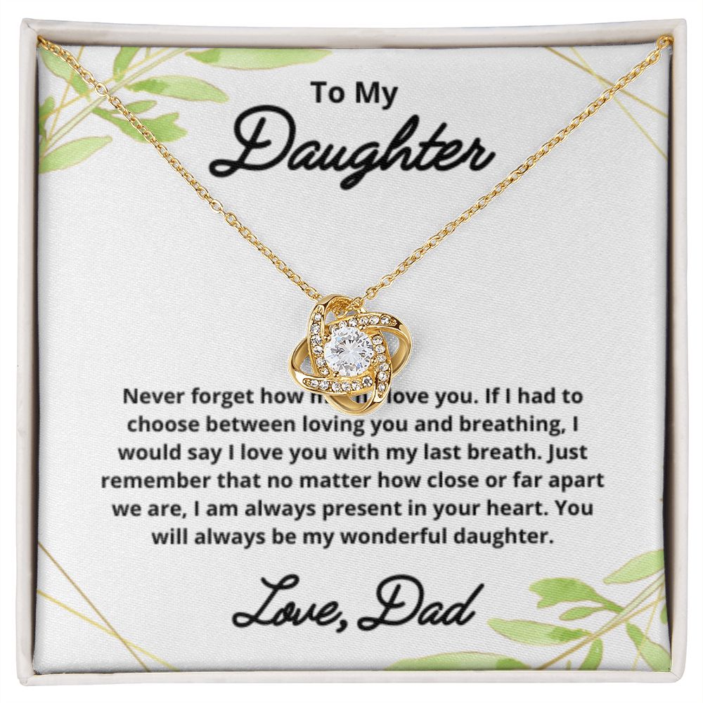 To My Daughter Necklace, Father Daughter Necklace, Father to Daughter Birthday Gift, Gifts to Daughter from Dad