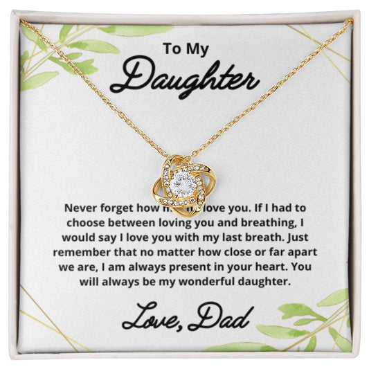 To My Daughter Necklace, Father Daughter Necklace, Father to Daughter Birthday Gift, Gifts to Daughter from Dad