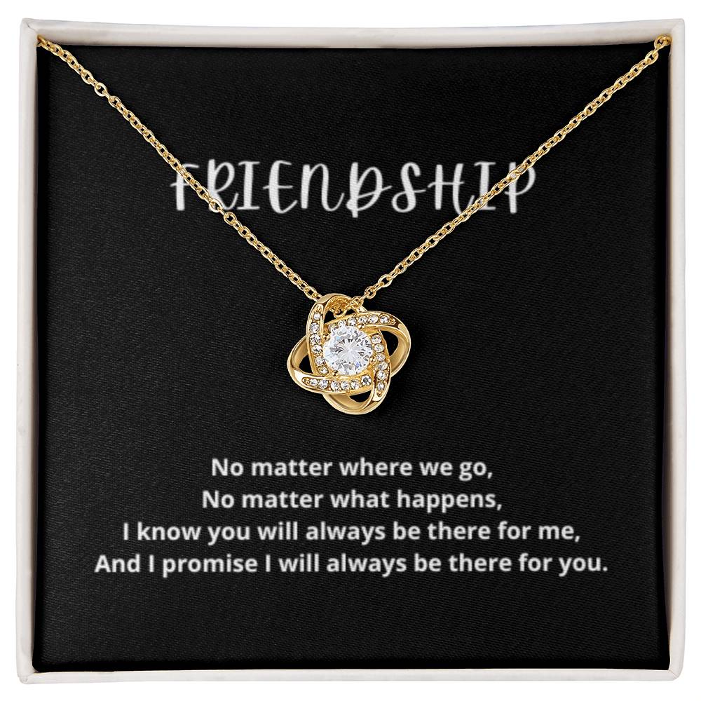 EllePendants Knot of Friendship, Hearts Friendship Necklace, Best Friend Necklaces, Friendship Jewelry Long Distance Birthday Christmas, Love Knot