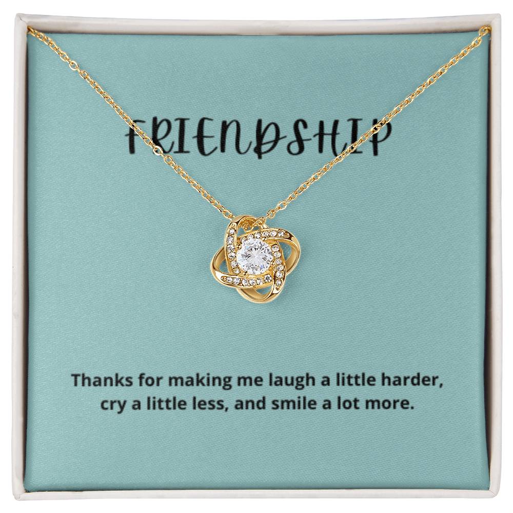 EllePendants Knot of Friendship, Hearts Friendship Necklace, Best Friend Necklaces, Friendship Jewelry Long Distance Birthday Christmas, Love Knot