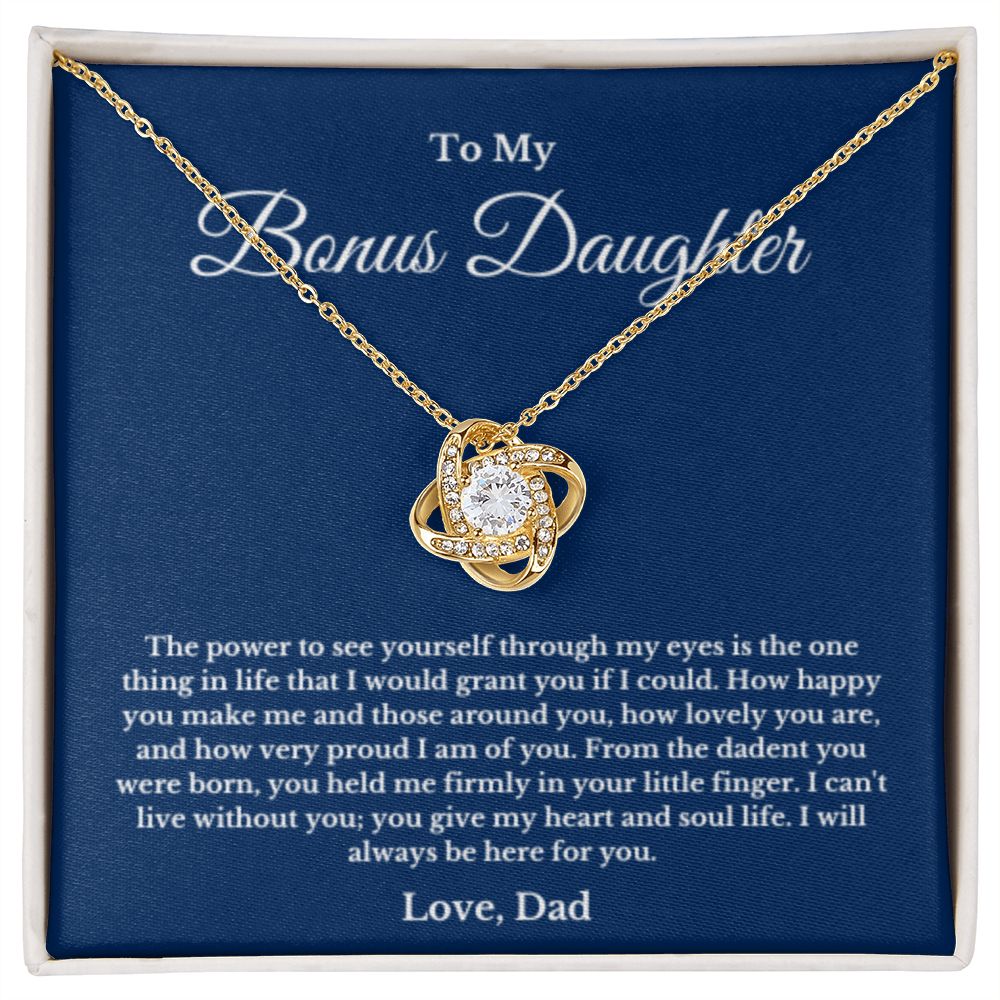 Bonus Daughter Necklace, Mother to Daughter Gift, Step Daughter Jewelry, Birthday Gift, Message Card