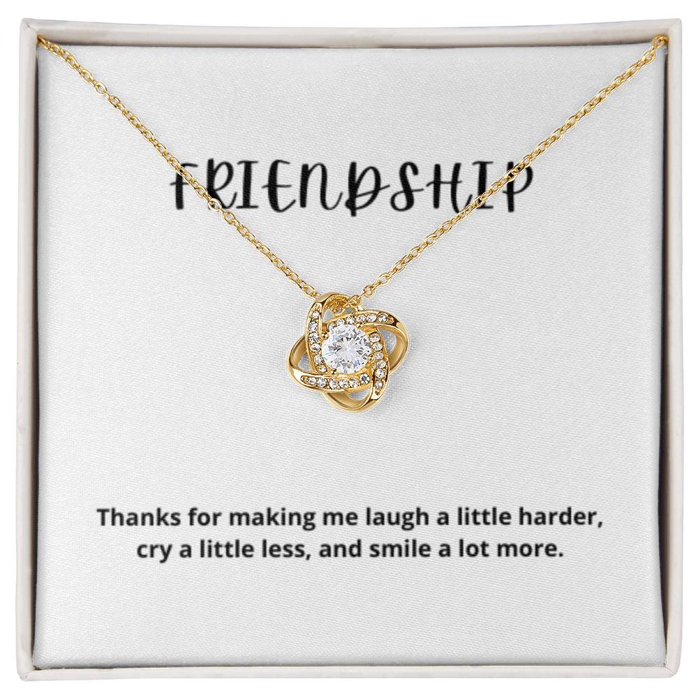 EllePendants Knot of Friendship, Hearts Friendship Necklace, Best Friend Necklaces, Friendship Jewelry Long Distance Birthday Christmas, Love Knot