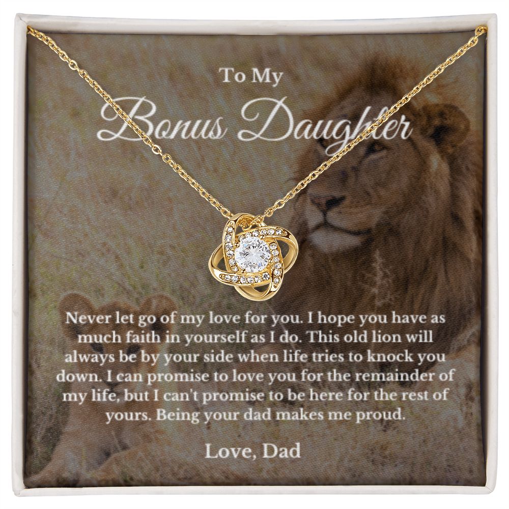 Bonus Daughter Necklace, Mother to Daughter Gift, Step Daughter Jewelry, Birthday Gift, Message Card